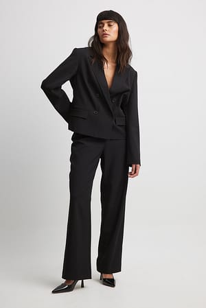 Black Tailored High Waist Suit Pants