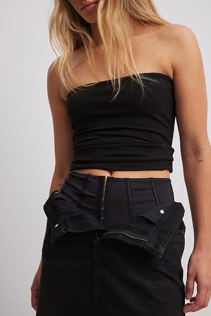 Black High Waist Micro Brief