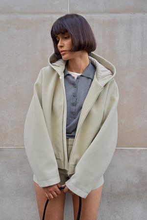 Beige Hooded Jacket