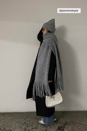 Grey Knitted Scarf