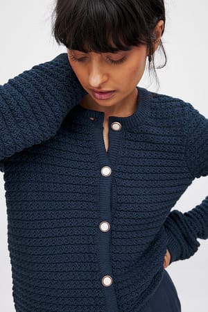 Navy Knitted Cardigan