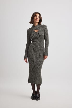 Black Knitted Midi Dress