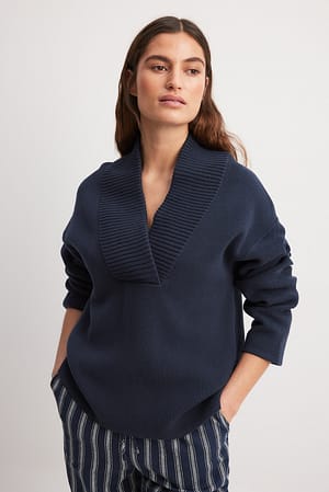 Navy Knitted Sweater