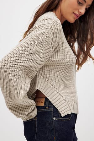 Beige Knitted Sweater