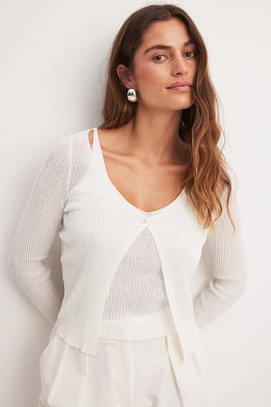 White Knitted Top