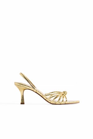 Gold Knot Detail Strappy Heels