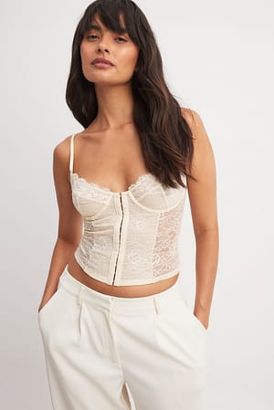 Offwhite Lace Cup Corset