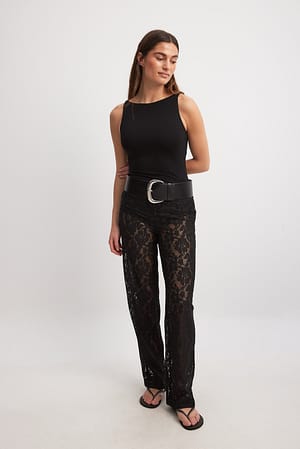 Black Lace Pants