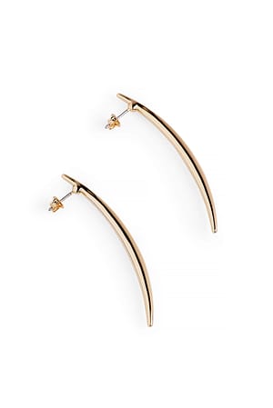 Gold Long Blob Earrings