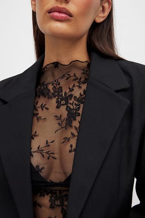 Black Long Sleeve Lace Top