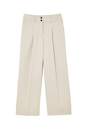 Sand Loose Mid Waist Trousers