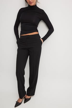 Black Low Waist Suit Pants