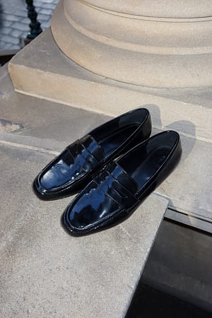 Black Squared Toe Loafers