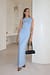 Soft Line Boat Neck Sleeveless Maxi Dress