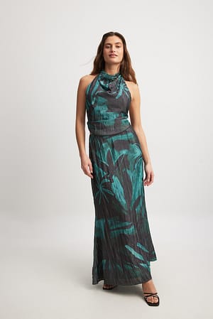 Tropical Structured Maxi Skirt