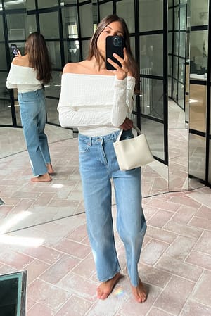 Light Blue Straight High Waist Cropped Jeans