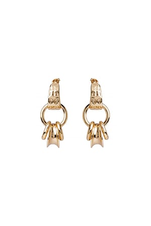 Gold Multi Ring Earrings