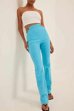 Blue Dramatic Cut Out Pants