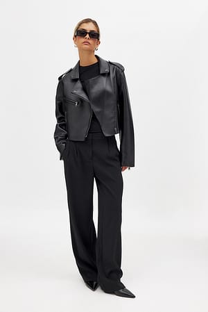 Black Low Waist Suit Pants