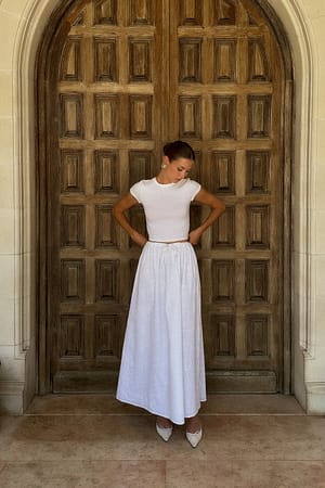 White Anglaise Maxi Skirt