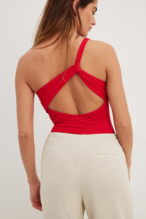 Red Asymmetric Jersey Body