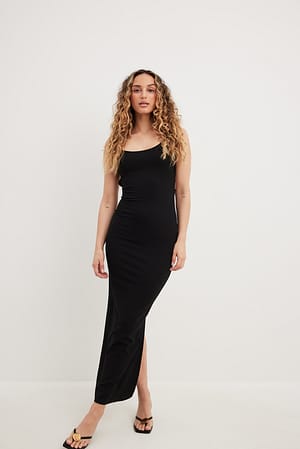 Black Back Detailed Maxi Dress