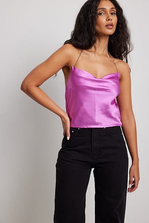 Fuchsia Chain Detail Waterfall Front Top