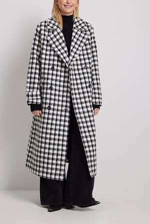 Checked Checked Straight Coat