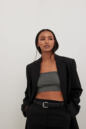 Dark Grey Cropped Tube Top