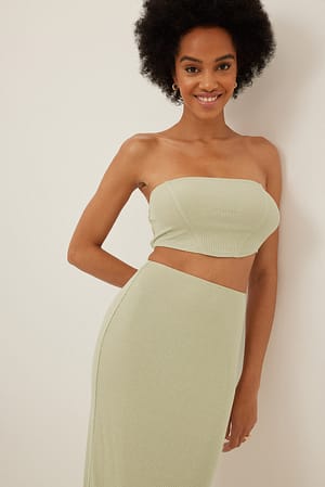 Green Double Seam Corset Top