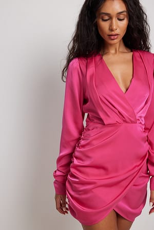 Pink Draped Chest Mini Dress