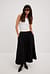 Elastic Waist Cotton Midi Skirt