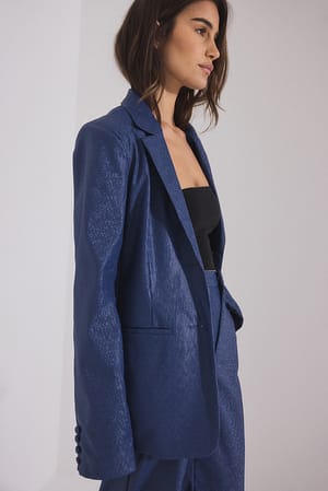 Dark Blue Fitted Blazer