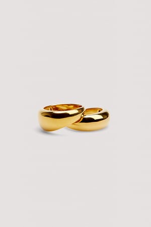 Gold Gold Plated Double Pack Rings