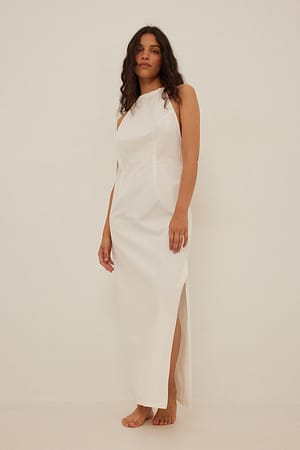 Offwhite Halterneck Denim Dress