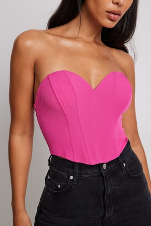 Pink Heart Shape Corset Top