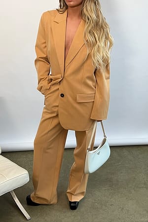 Orange Summer Sky Heavy High Waist Suit Pants