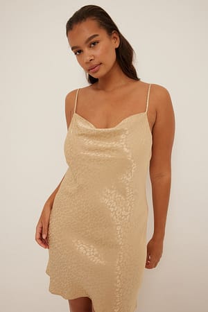 Champagne Leo Jacquard Mini Dress