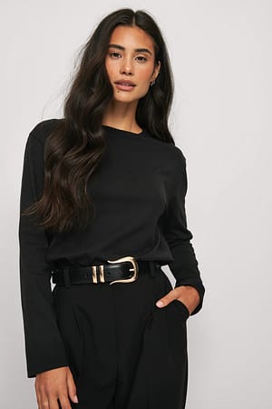 Black Oversized Long Sleeved Top