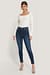 Skinny High Waist Open Hem Jeans