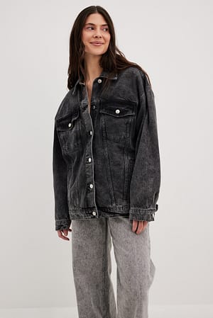 Dark Grey Oversized Classic Denim Jacket