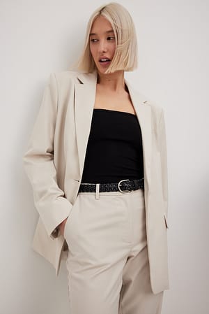 Cream Oversized Tailored-fit Blazer