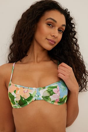 Bright Summer Print Binded Edge Bikini Bra