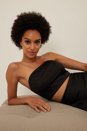 Black Satin Tube Top