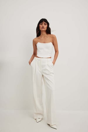 White Smock Back Corset Top