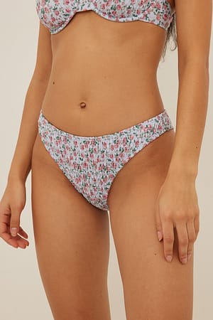 Roses Aop Smocked Bikini Briefs