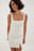 Square Neck Linen Mix Mini Dress