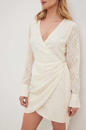 Off White Structured Overlap Draped Mini Dress