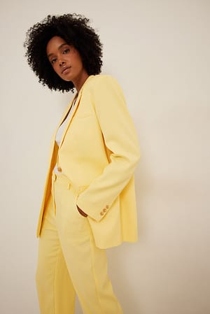 Light Yellow Tailored Oversized Blazer