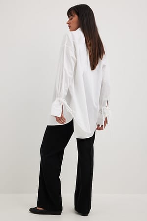 White Tied Sleeve Shirt